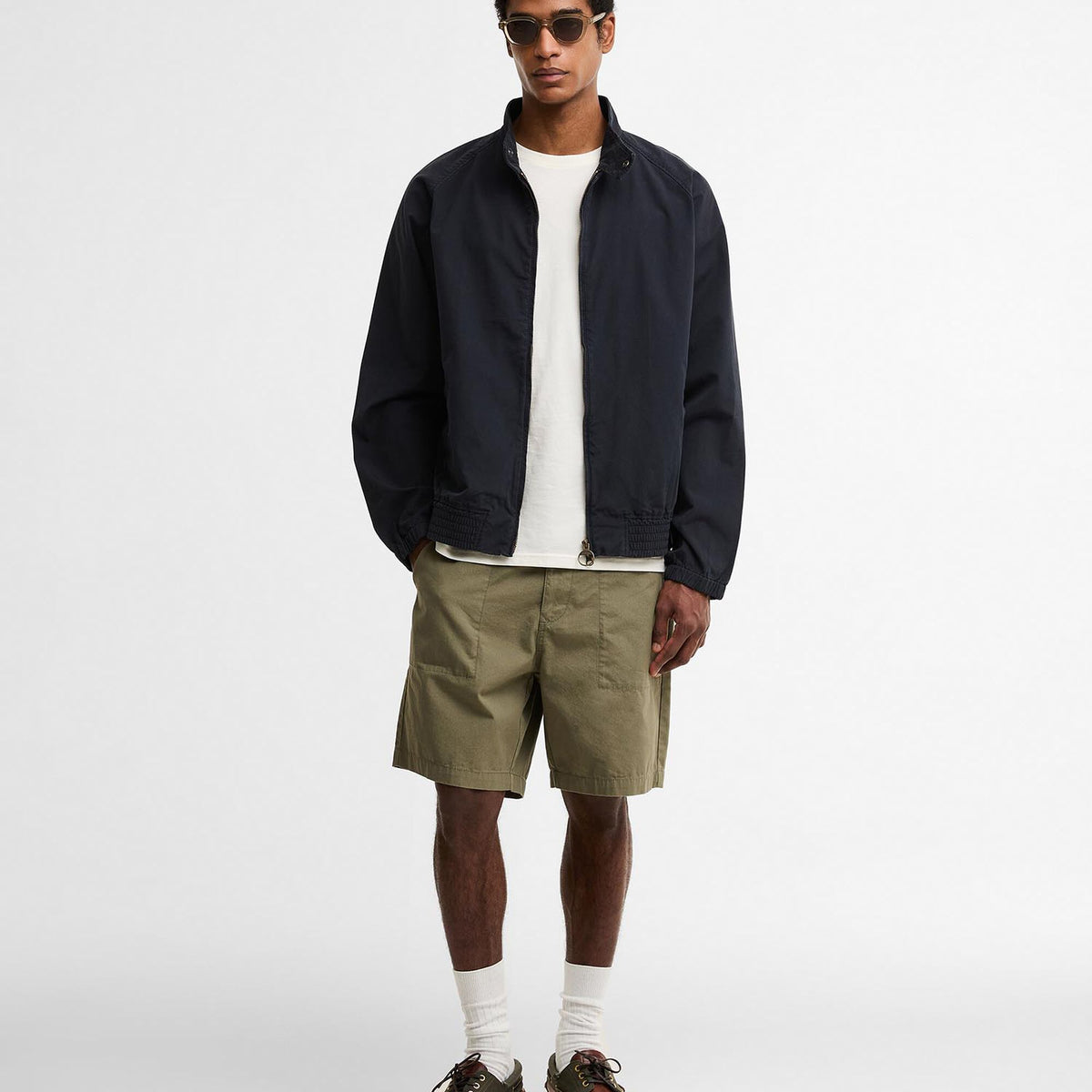 Barbour Royston Cotton Harrington Jacket in Dark Navy