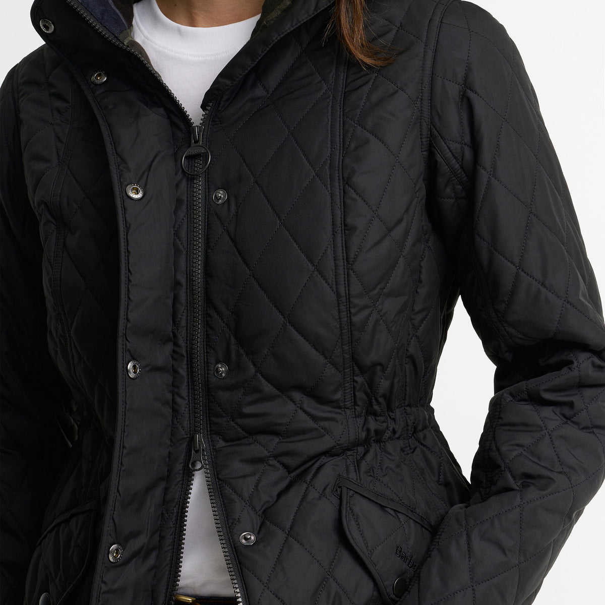 Barbour Millfire Quilted Jacket in Black-Classic, image 5