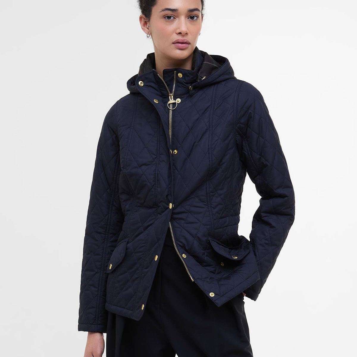 Barbour Millfire Quilted Jacket in Navy-Classic