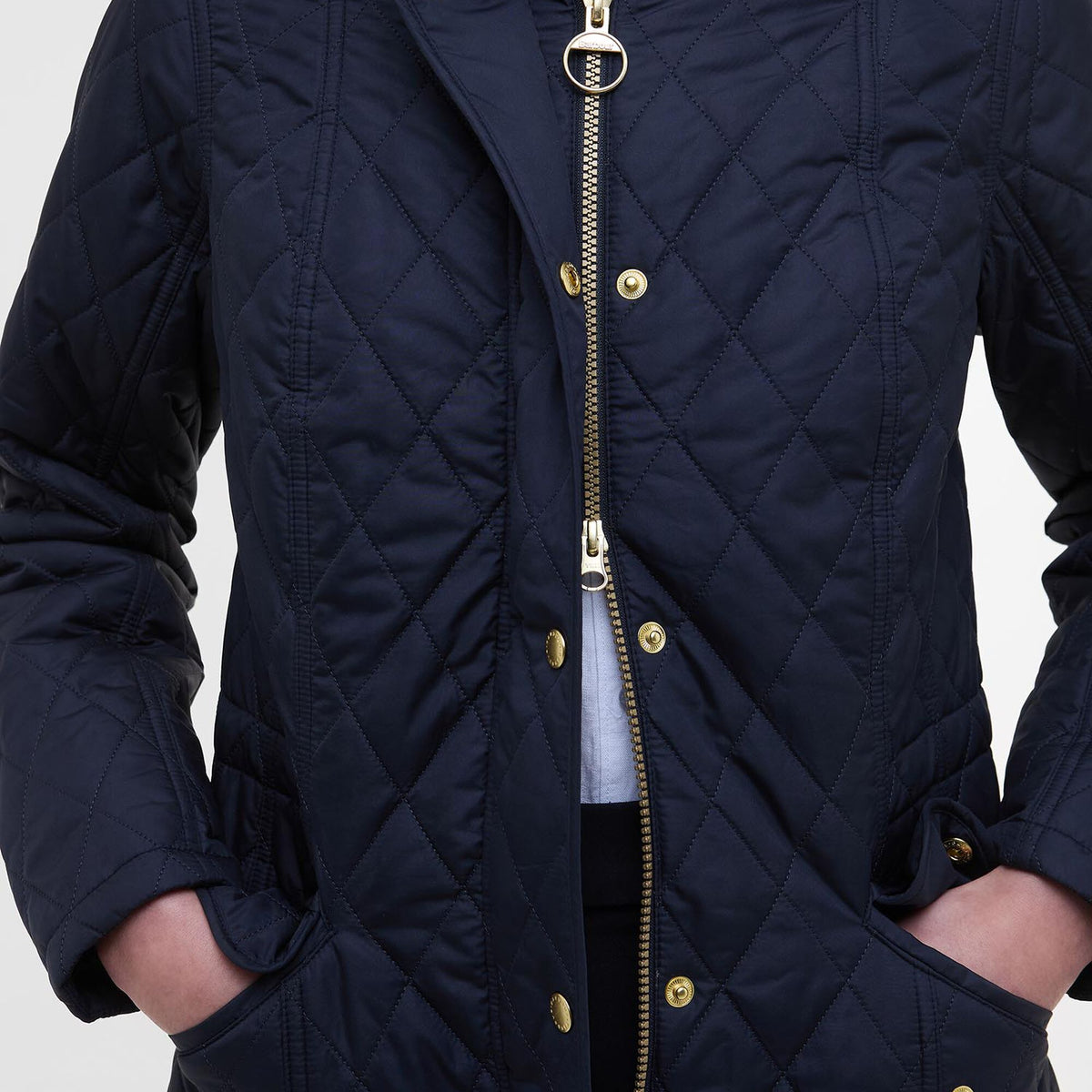 Barbour Millfire Quilted Jacket in Navy-Classic, image 5