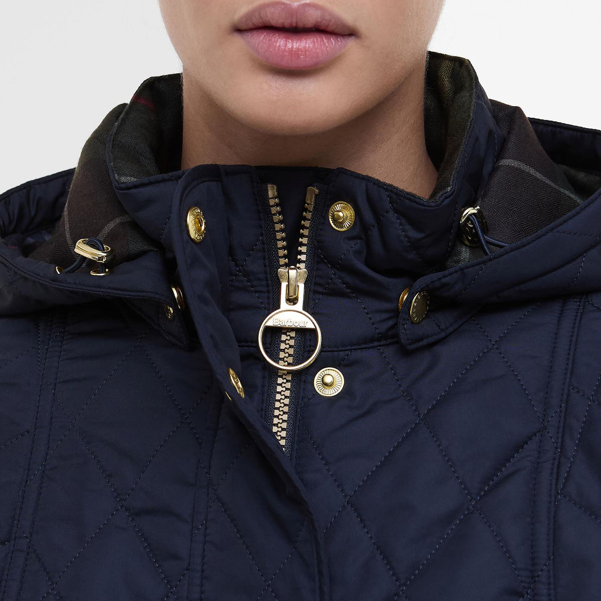 Barbour Millfire Quilted Jacket in Navy-Classic, image 6