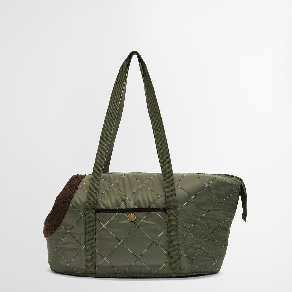 Barbour Small Quilted Dog Carrier in Olive