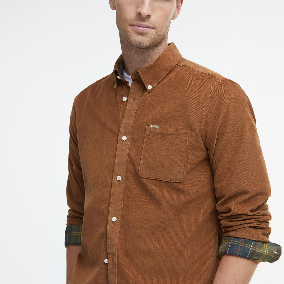 Barbour Ramsey Tailored Long-Sleeved Shirt in Sandstone, image 5