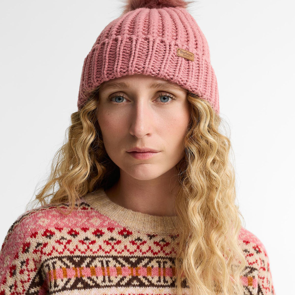 Barbour Saltburn Beanie in Dusty Rose, image 4