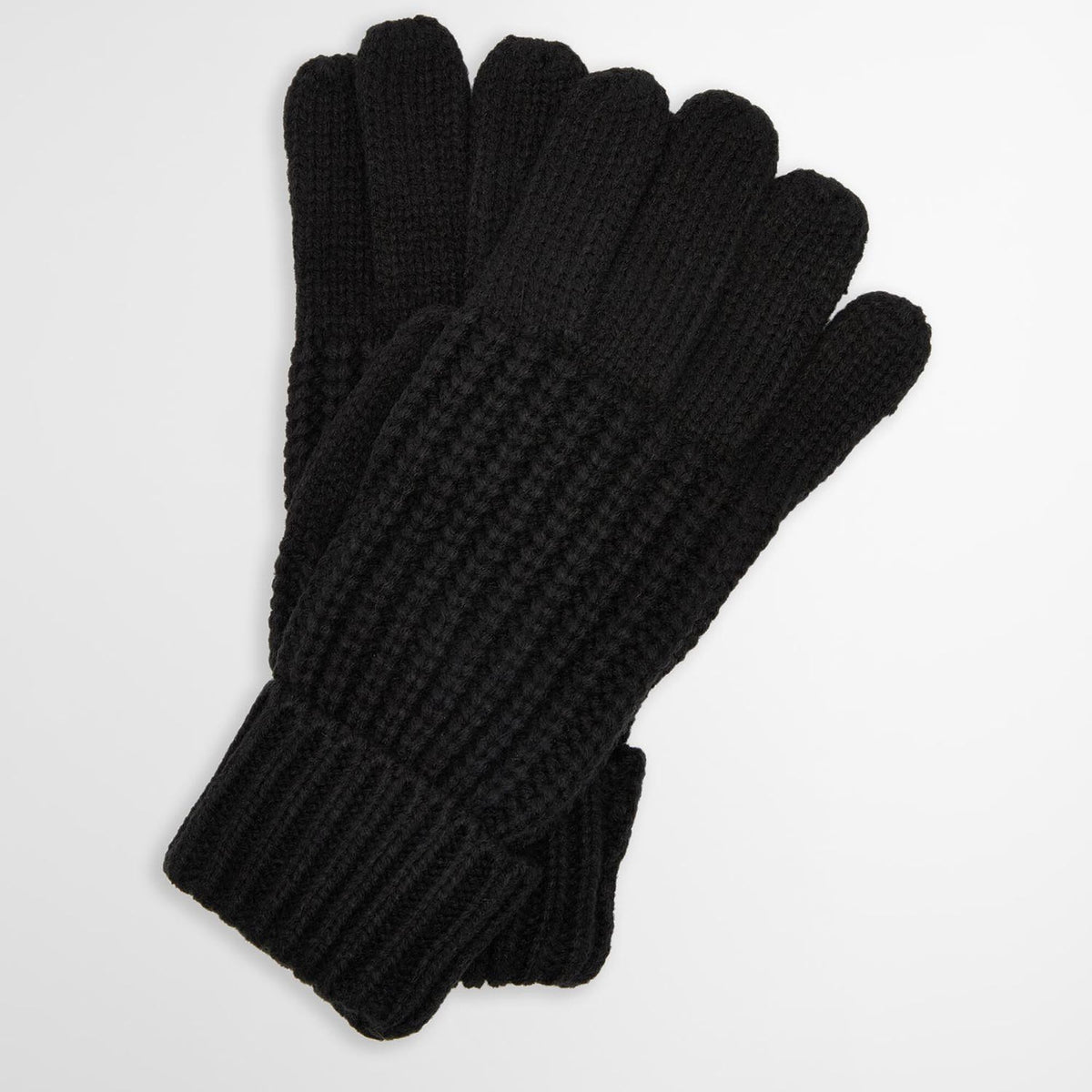 Barbour Saltburn Knitted Gloves in Classic Black