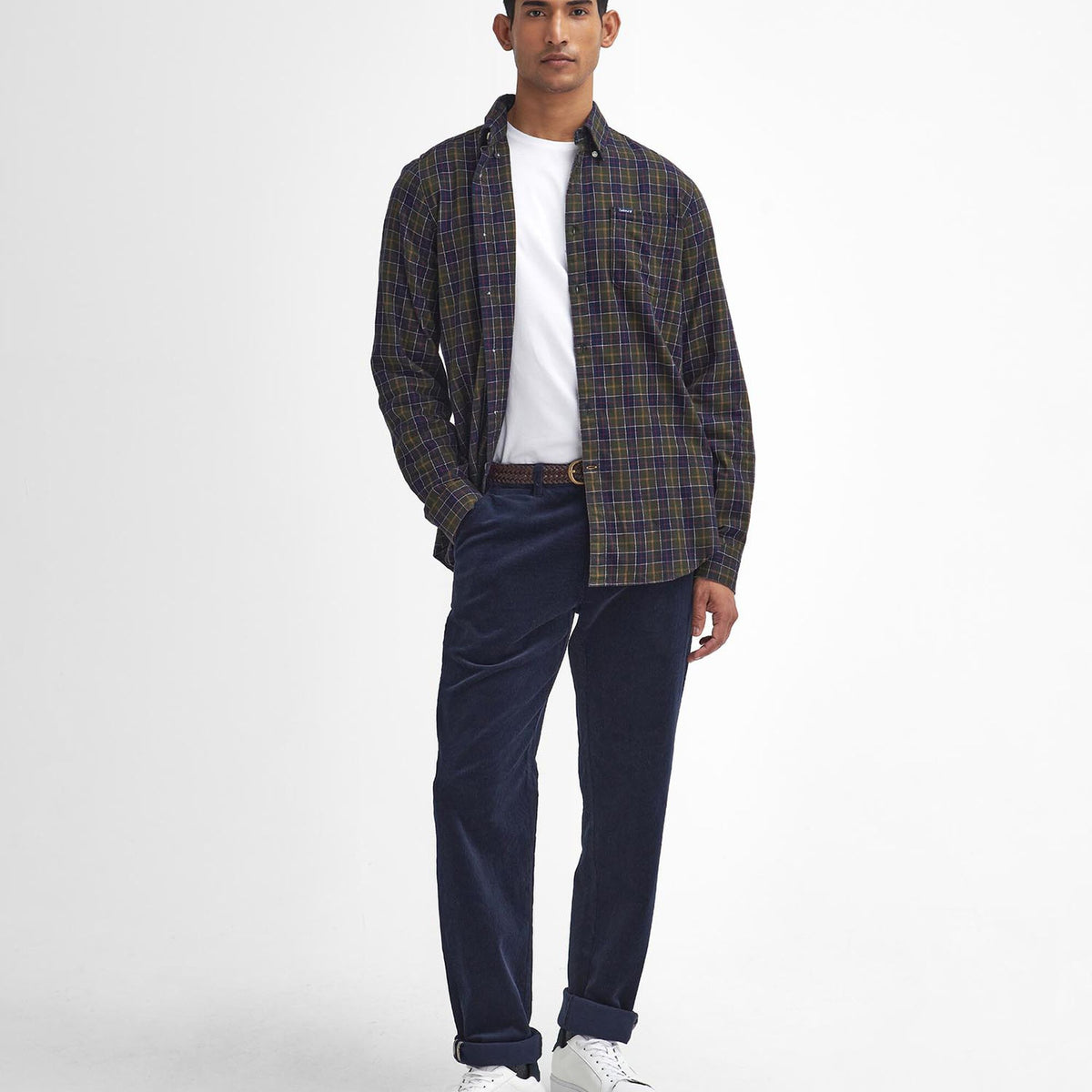 Barbour Stretch Cord Tailored Trousers in Classic Navy, image 1