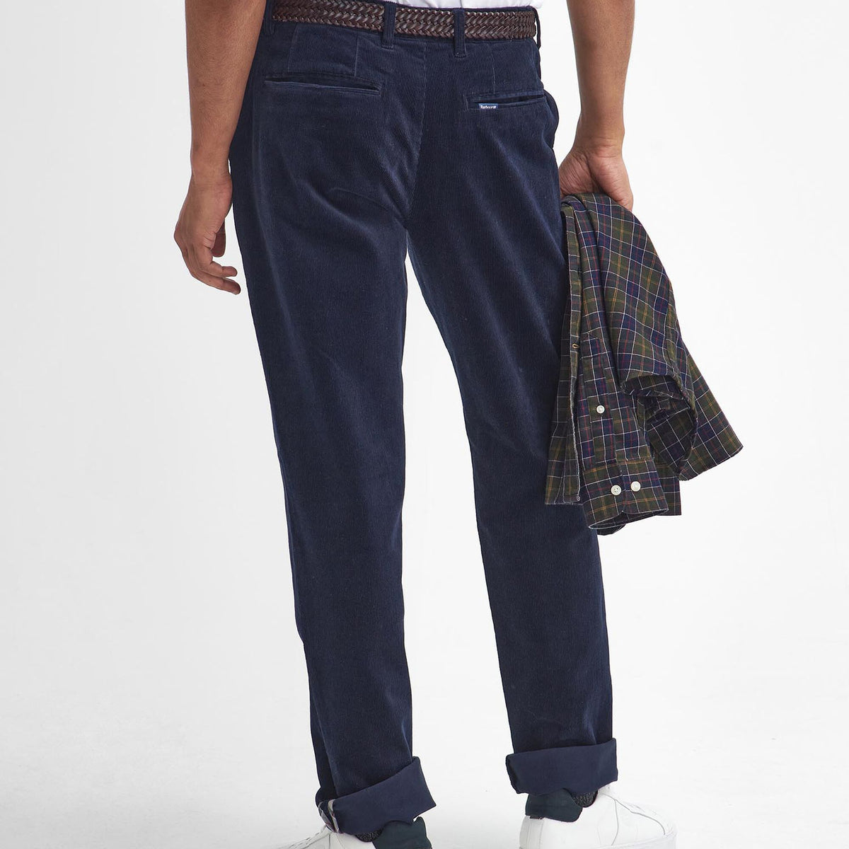 Barbour Stretch Cord Tailored Trousers in Classic Navy, image 3