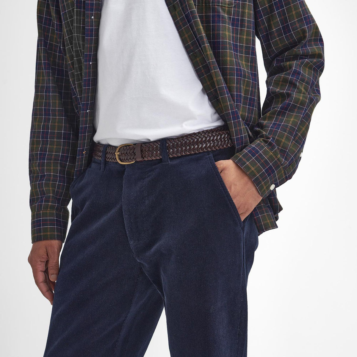 Barbour Stretch Cord Tailored Trousers in Classic Navy, image 4