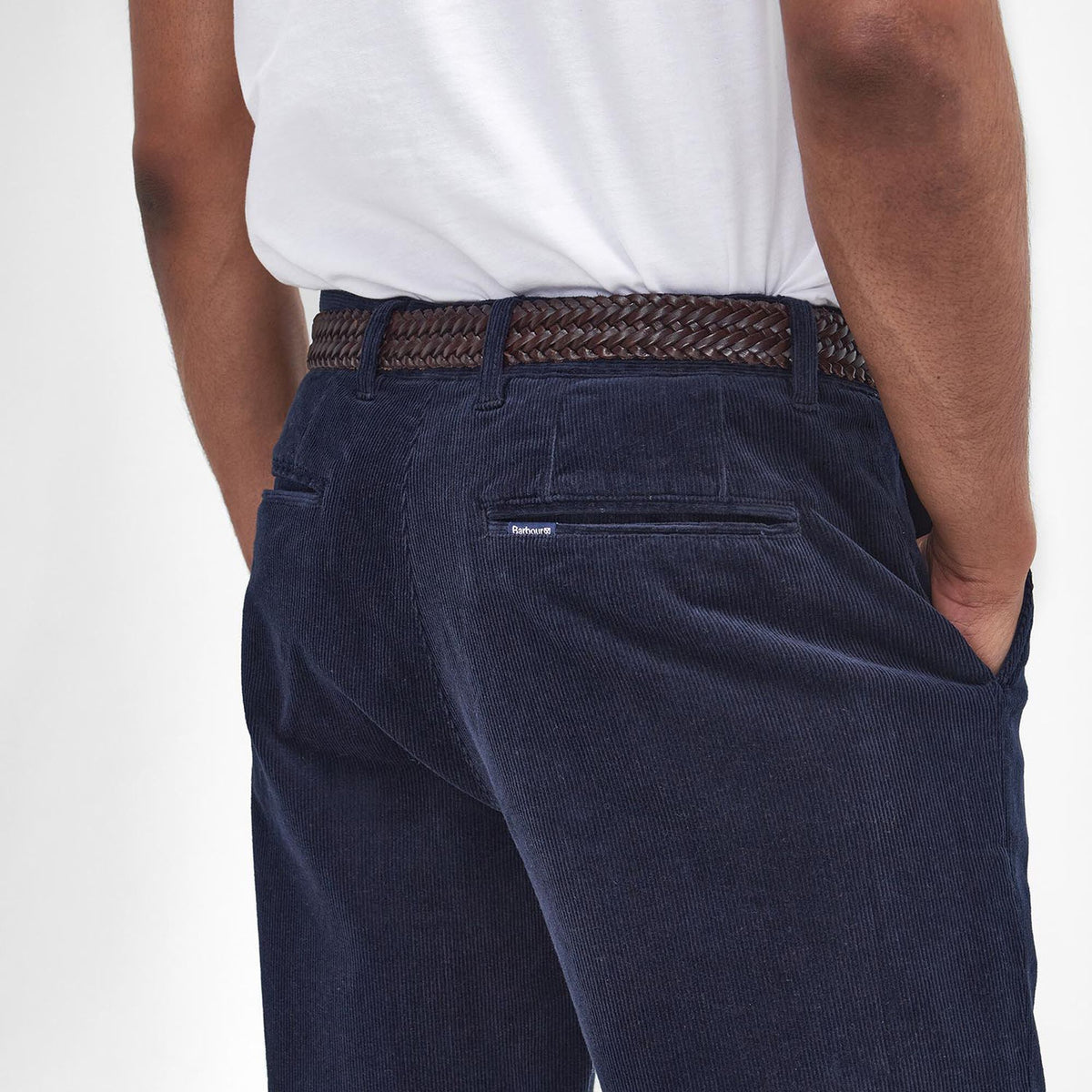 Barbour Stretch Cord Tailored Trousers in Classic Navy, image 6