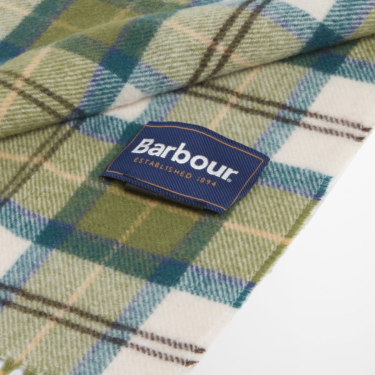 Barbour Tartan Lambswool Scarf in Ancient, image 3