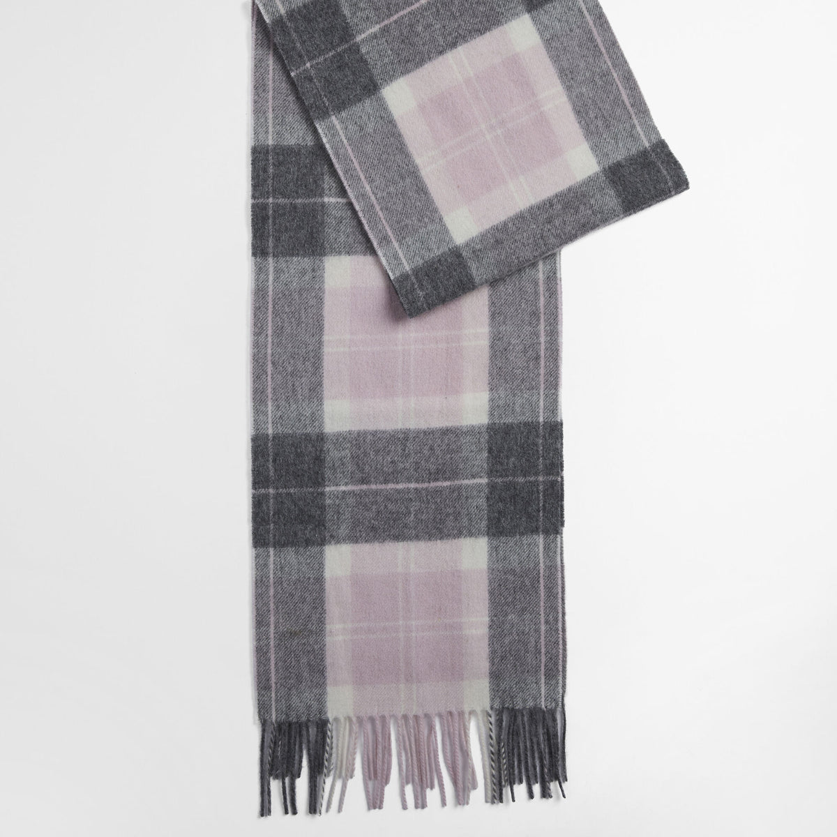 Barbour Tartan Scarf in Pink-Grey Tartan, image 1