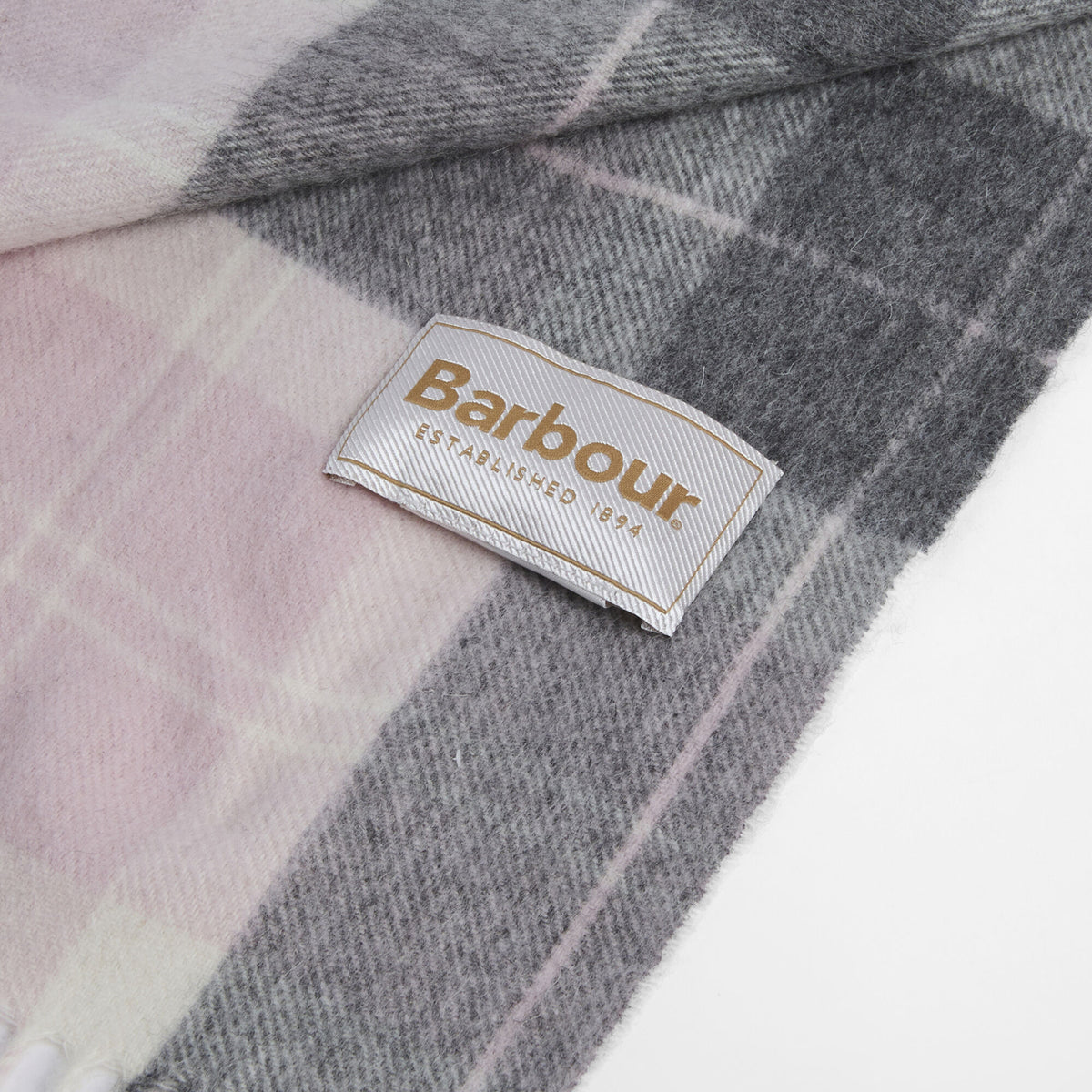 Barbour Tartan Scarf in Pink-Grey Tartan, image 2