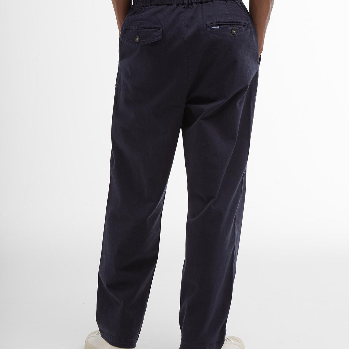 Barbour Washed Stretch Relaxed Trousers in Dark Navy, image 3