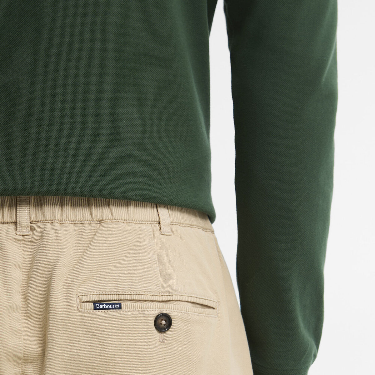 Barbour Washed Stretch Relaxed Trousers in Light Stone, image 5