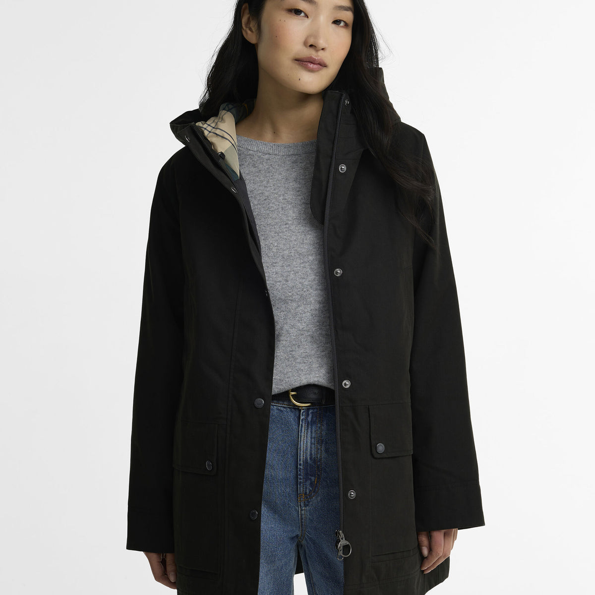Barbour Winter Beadnell Waterproof Jacket in Black-Ancient