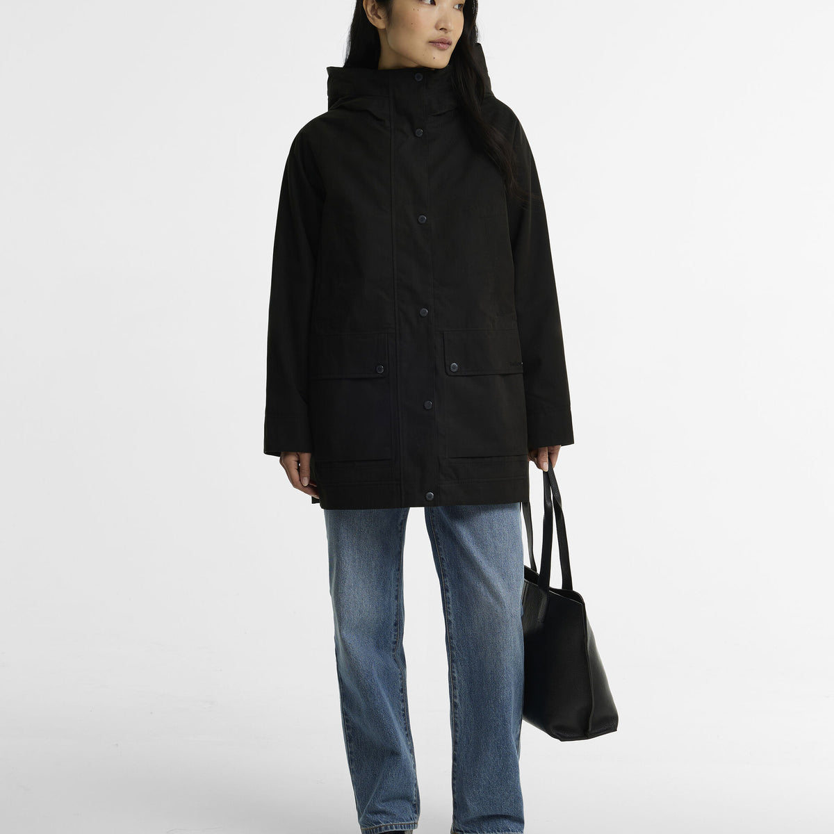 Barbour Winter Beadnell Waterproof Jacket in Black-Ancient