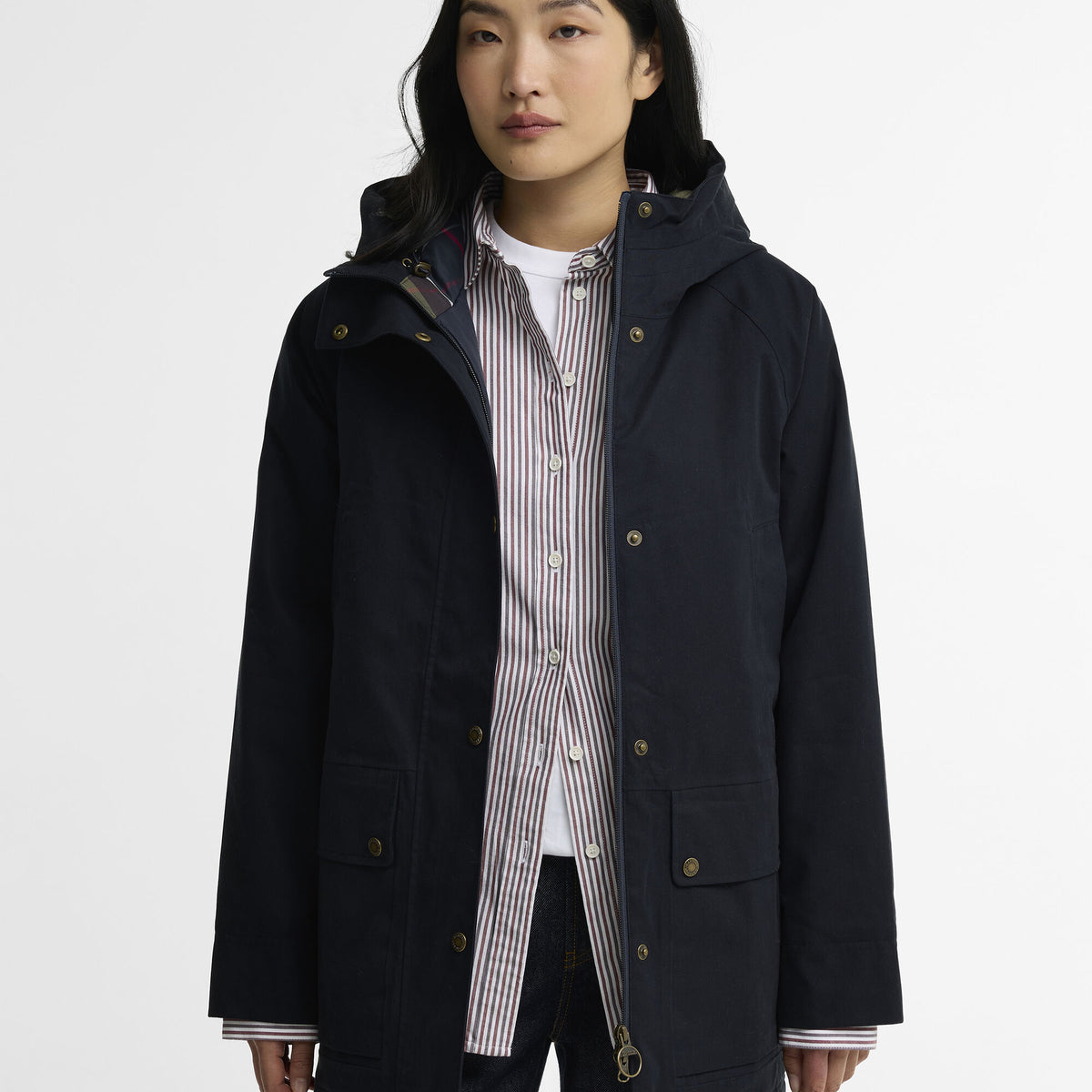 Barbour Winter Beadnell Waterproof Jacket in Deep Navy/Classic, image 1