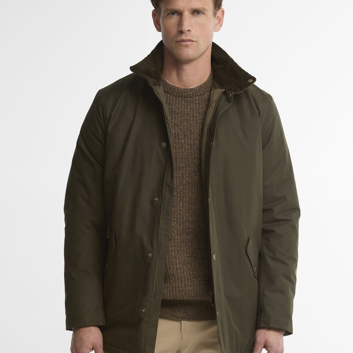 Barbour Winter Spoonbill Waterproof Jacket in Dark Olive, image 1